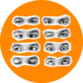 Collage In Magazine Style Eyes On Orange Sticker