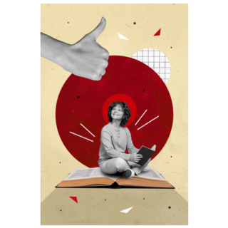 Collage Picture Of Happy Reader Sticker