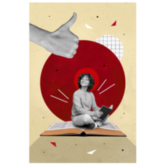 Collage Picture Of Happy Reader Sticker