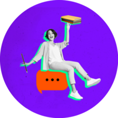 Collage Portrait Person Holding A Book Sticker 