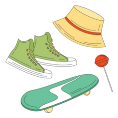 Collection Of 2000s Elements Skateboard & Candy Sticker