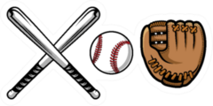 Collection Of Baseball Equipment Illustrations Sticker