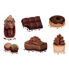Collection Of Chocolate Desserts Sticker