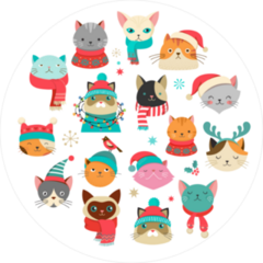 Collection Of Christmas Cats Sticker