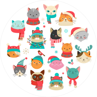 Collection Of Christmas Cats Sticker