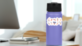 Collection Of Florist Hands Holding Bouquets Sticker on a Water Bottle (New) example