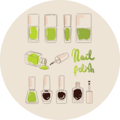 Collection Of Nail Polishes Green Sticker