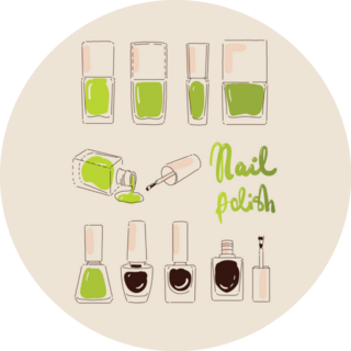 Collection Of Nail Polishes Green Sticker