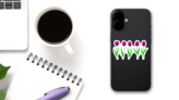 Collection Of Purple Tulips With Stem Sticker on a Phone (New) example