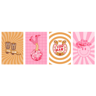 Collection Of Retro Cowboy Fashion Stickers