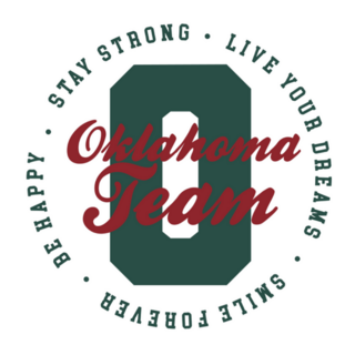 College Varsity Font Typography Oklahoma Slogan Sticker