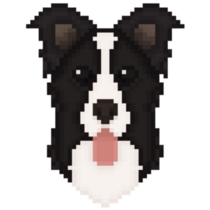 Collie Pixel Art Sticker