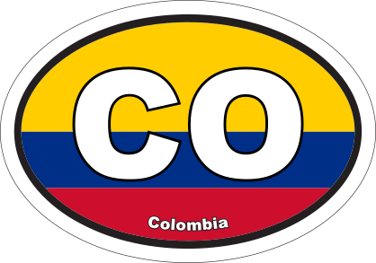 Colombia CO Flag Oval Sticker