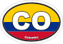 Colombia CO Flag Oval Sticker