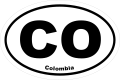 Colombia CO Oval Sticker