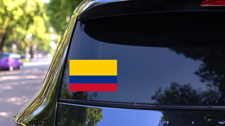 Colombia Country Flag Sticker on a Rear Car Window (New) example