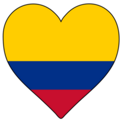 Colombia Heart Shape Flag Sticker