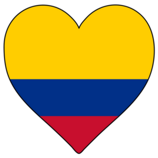 Colombia Heart Shape Flag Sticker