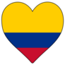 Colombia Heart Shape Flag Sticker