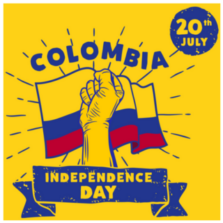 Colombia Independence Day Celebration Sticker
