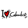 Colombia Love Funky Handwritten Lettering Sticker