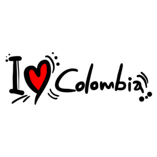 Colombia Love Funky Handwritten Lettering Sticker