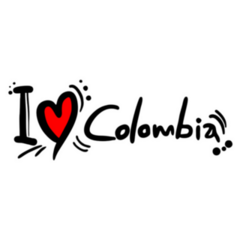 Colombia Love Funky Handwritten Lettering Sticker