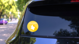 Colombia Map On Yellow Sticker on a Rear Car Window (New) example