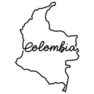 Colombia Outline Map Handwritten Lettering Sticker
