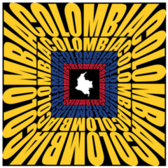 Colombia Poster National Map And Flag Sticker