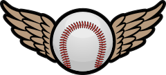 Color Baseball or Softball with Wings Sticker