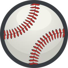 Color Baseball with Red Seams Sticker