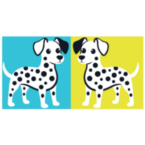Color Block Dalmatian Sticker