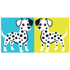 Color Block Dalmatian Sticker