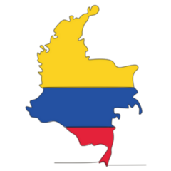 Color Illustration Of Colombia Country Map Sticker
