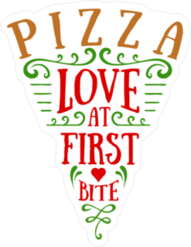 Color Love At First Bite Pizza Slice Sticker