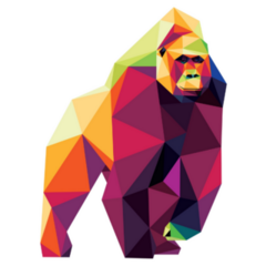 Color Polygonal Gorilla Sticker