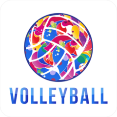 Color Swirl Volleyball Logo Sticker