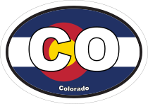 Colorado Co State Flag Oval Sticker