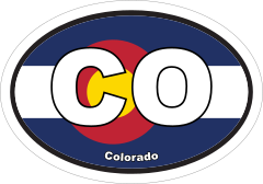 Colorado Co State Flag Oval Sticker