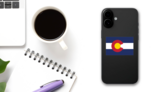 Colorado Co State Flag Sticker on a Phone (New) example