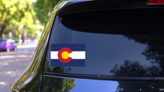 Colorado Co State Flag Sticker on a Rear Car Window (New) example