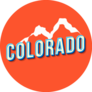 Colorado Orange Mountain Lettering Sticker