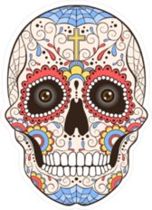 Colored Day Of The Dead Sugar Skull Sticker