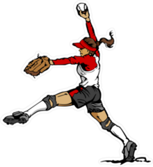 Colored Fast Pitch Softball Pitcher Sticker