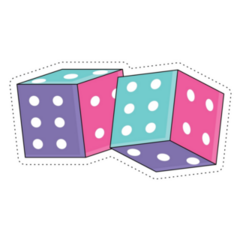 Colored Groovy 3d Dice Sticker 