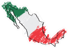 Colored Map Of Mexico Sticker