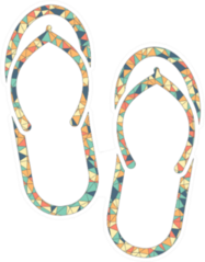 Colored Mosaic Flip FLop Sticker