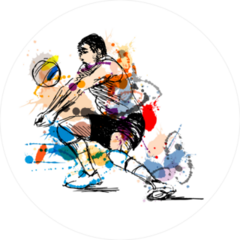Colored Sketch Volleyball Player Sticker