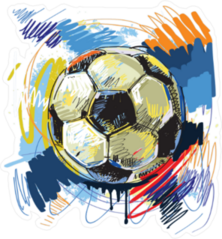 Colored Soccer Ball Sticker